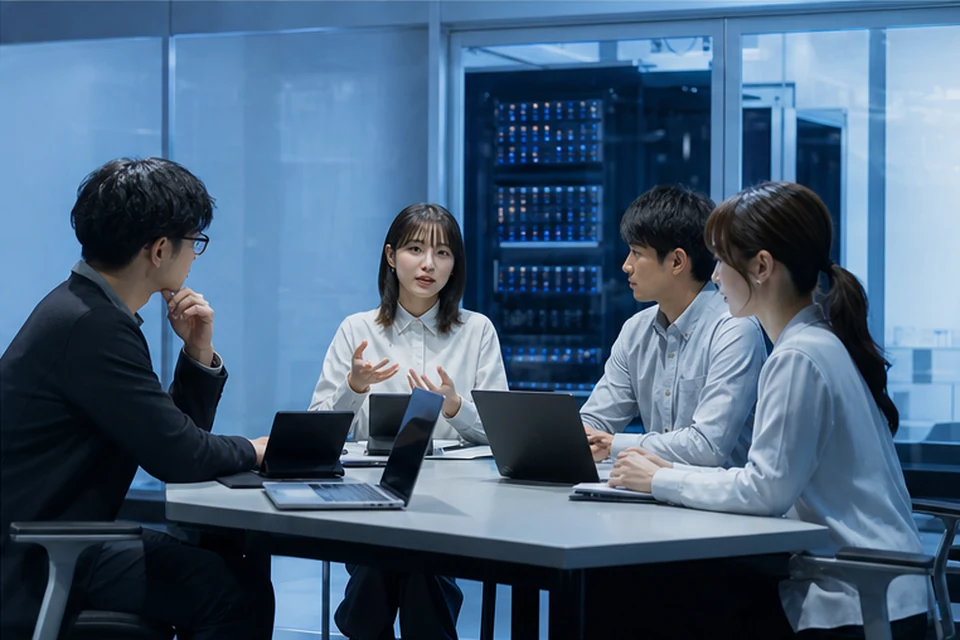 研究開発担当者がGPU計算基盤を検討する様子
