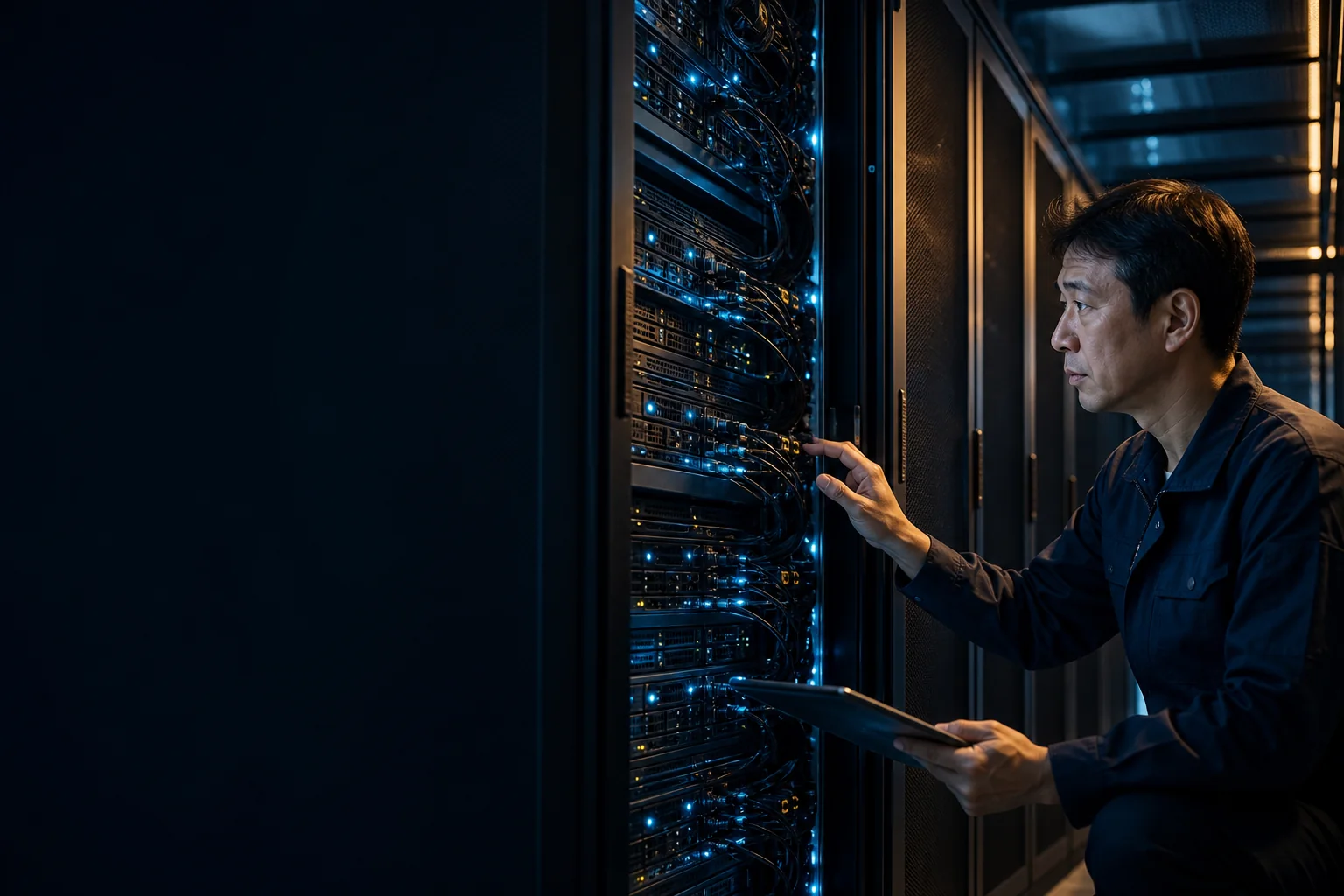 データセンターで稼働するGPUサーバーラック